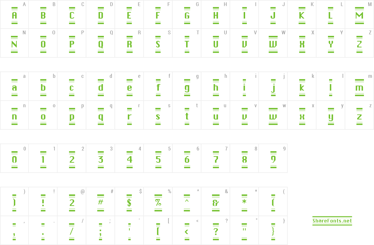 Font ButtonHilightFLF preview